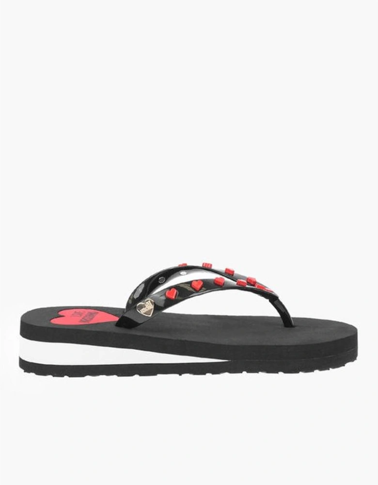 Logo Rubber Eco-leather Sole Sneakers Women - Black Sandals