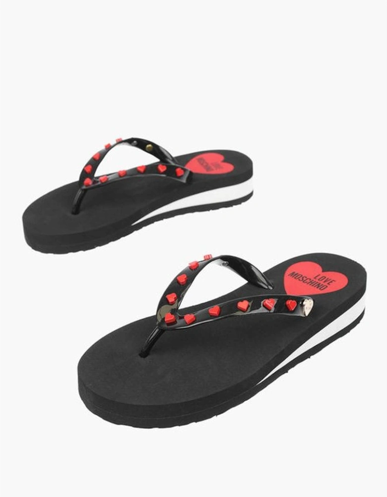 Logo Rubber Eco-leather Sole Sneakers Women - Black Sandals