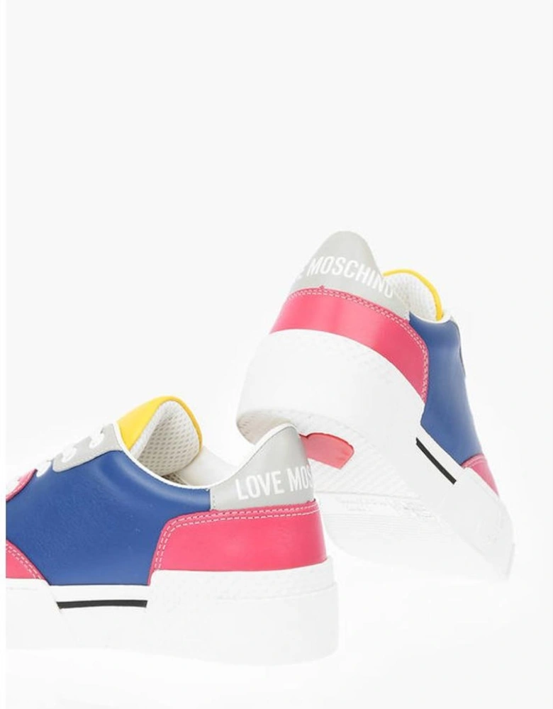 Lace-Up Leather Sneakers with Rubber Sole Women - Multicolor