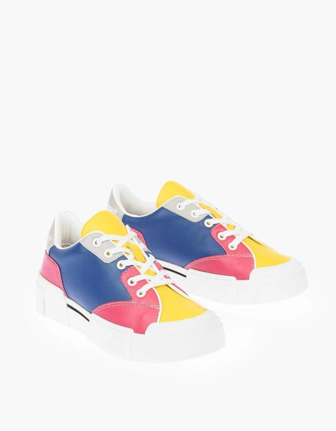 Lace-Up Leather Sneakers with Rubber Sole Women - Multicolor, 6 of 5