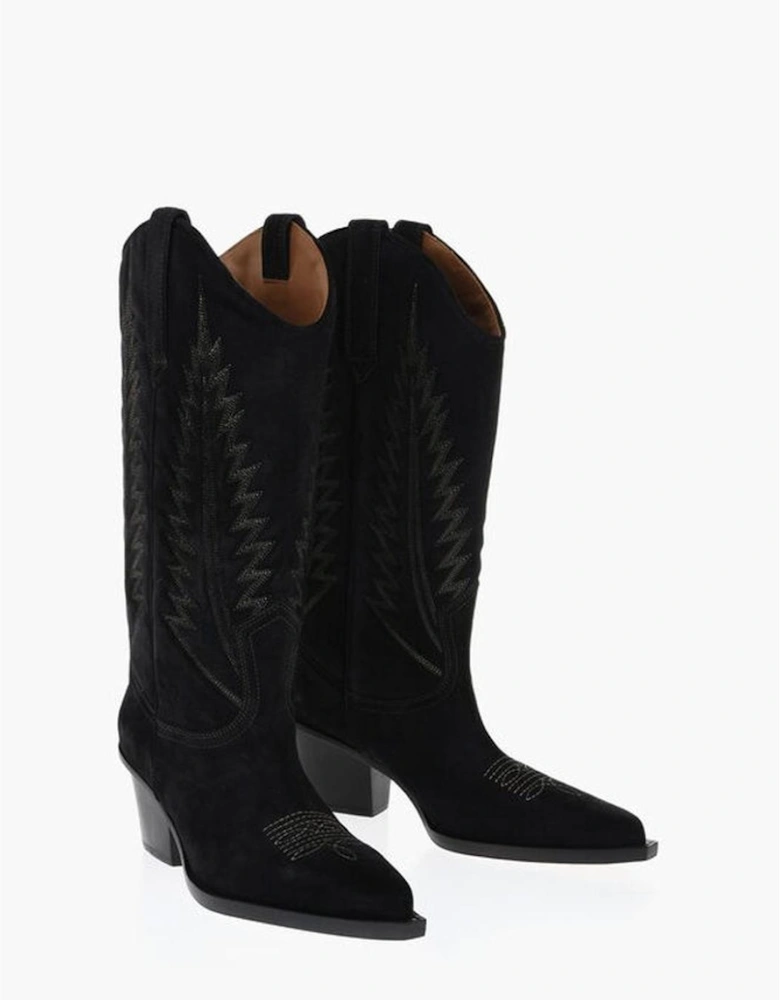 Leather Knee-High Stiletto Boots Women - Black