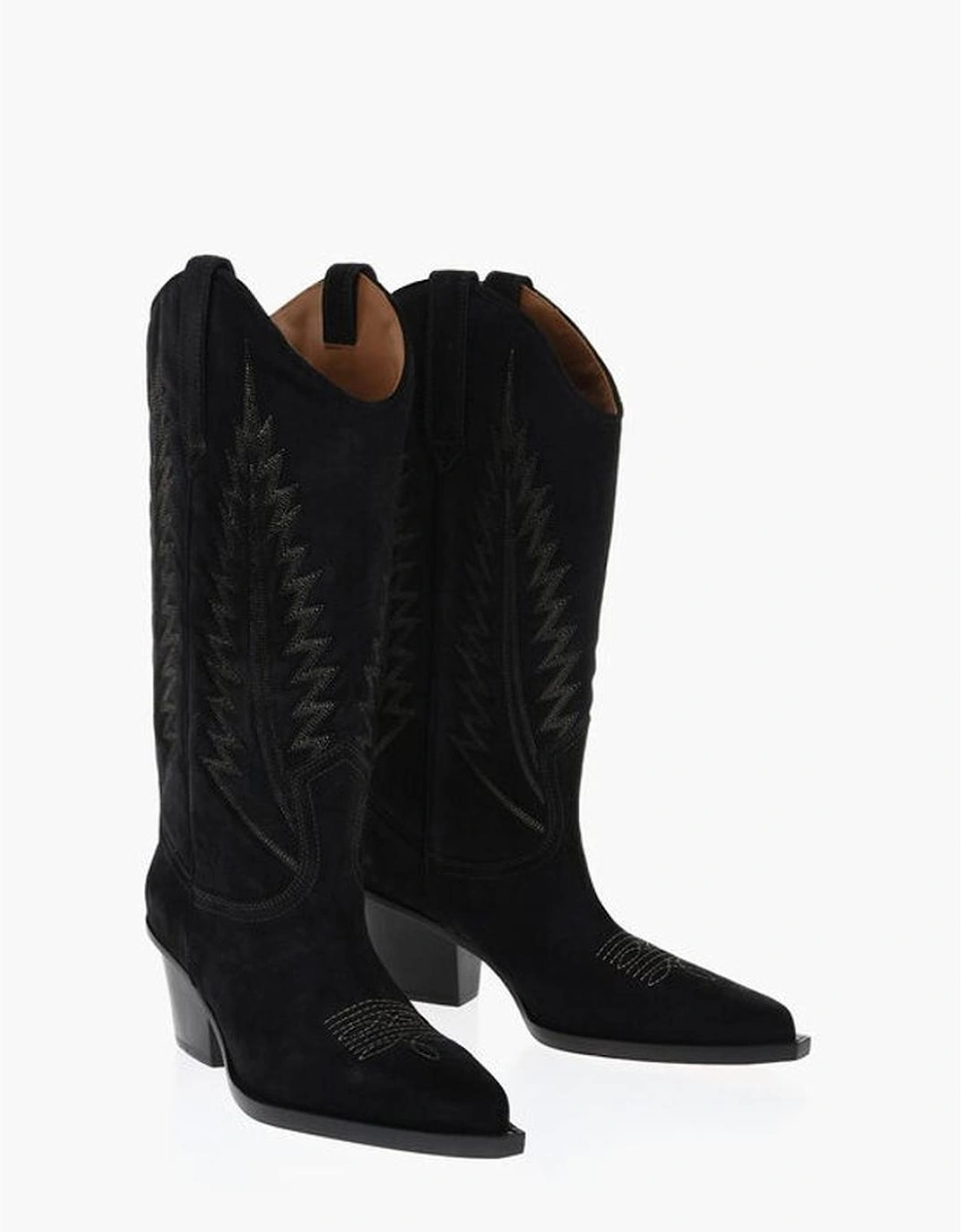 Leather Knee-High Stiletto Boots Women - Black, 5 of 4