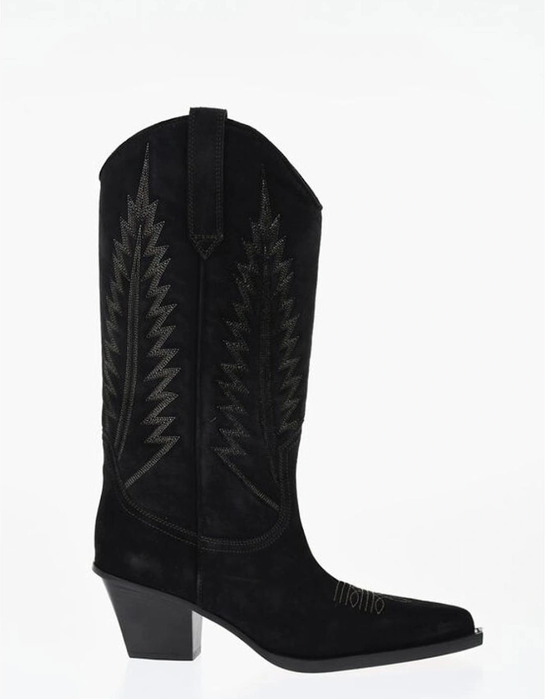 Leather Knee-High Stiletto Boots Women - Black