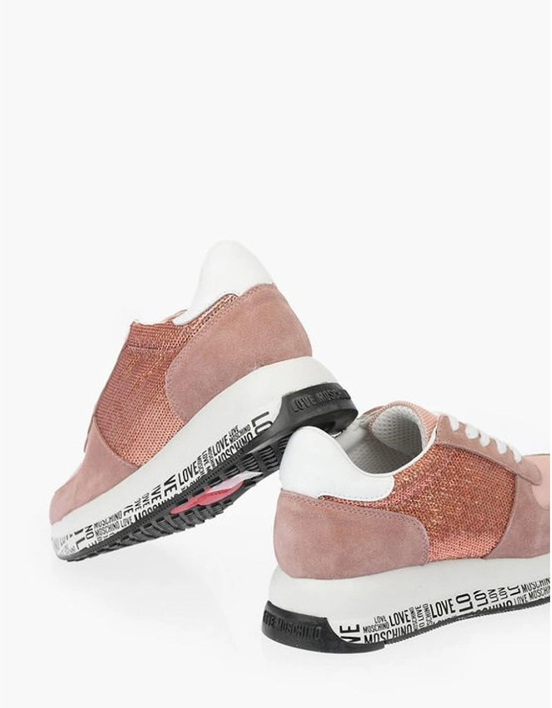 Sequined Suede Slip-On Shoes with Rubber Sole Women - Multicolor