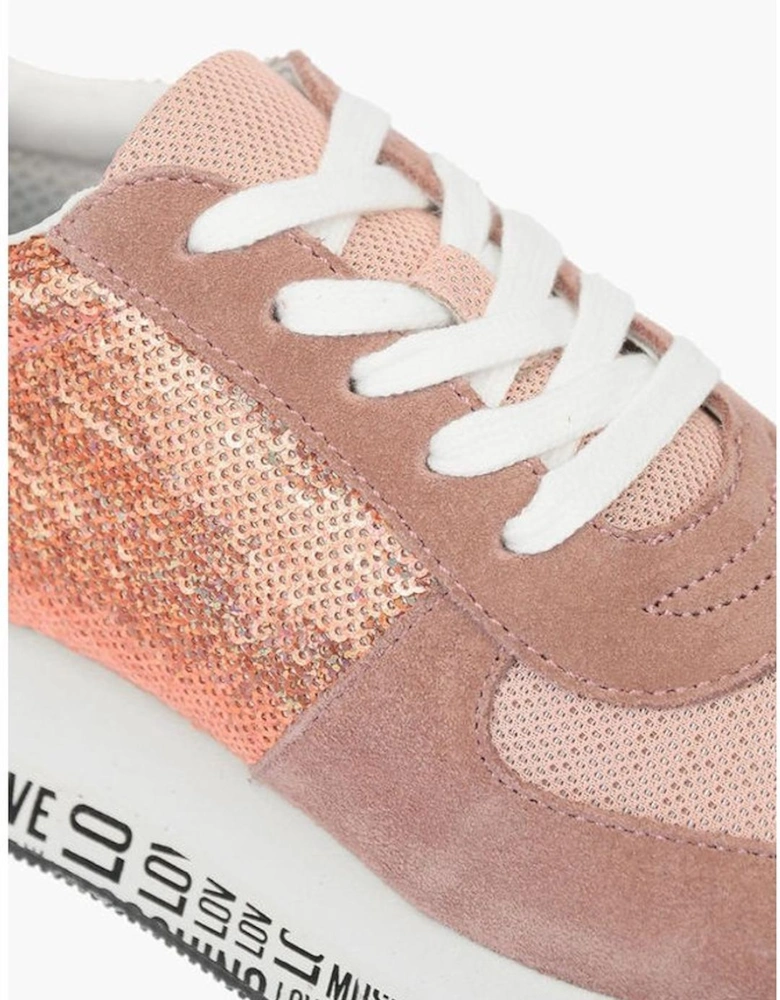 Sequined Suede Slip-On Shoes with Rubber Sole Women - Multicolor