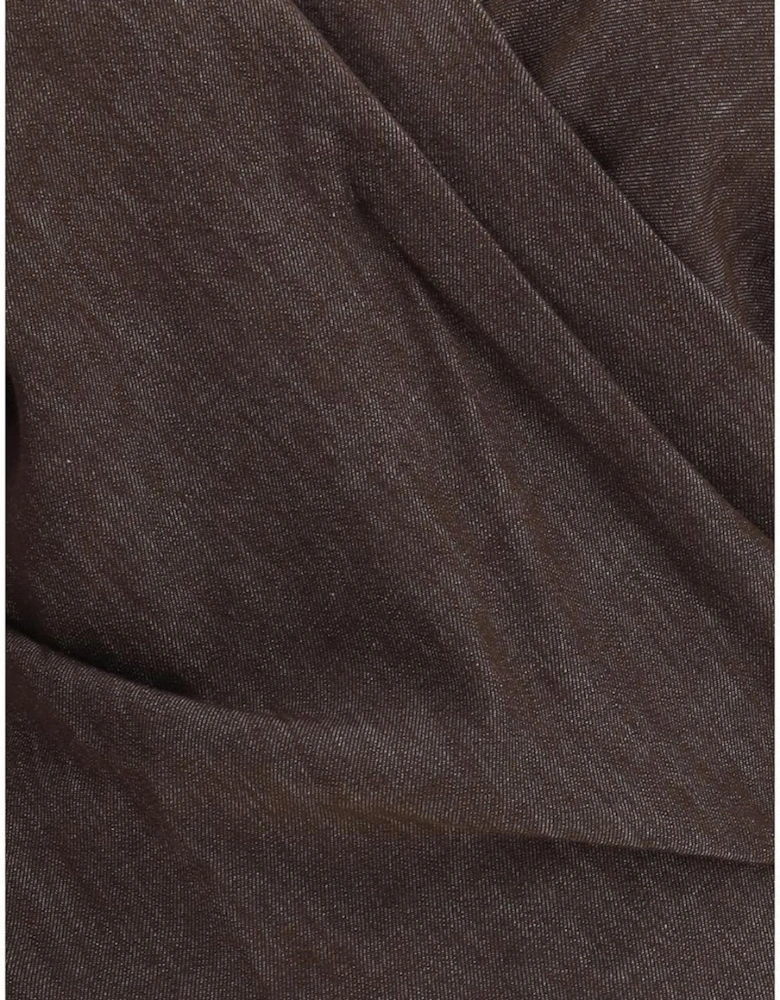 Wallet Blouse with Shiny Jewel Embellishments Women - Brown Shirts