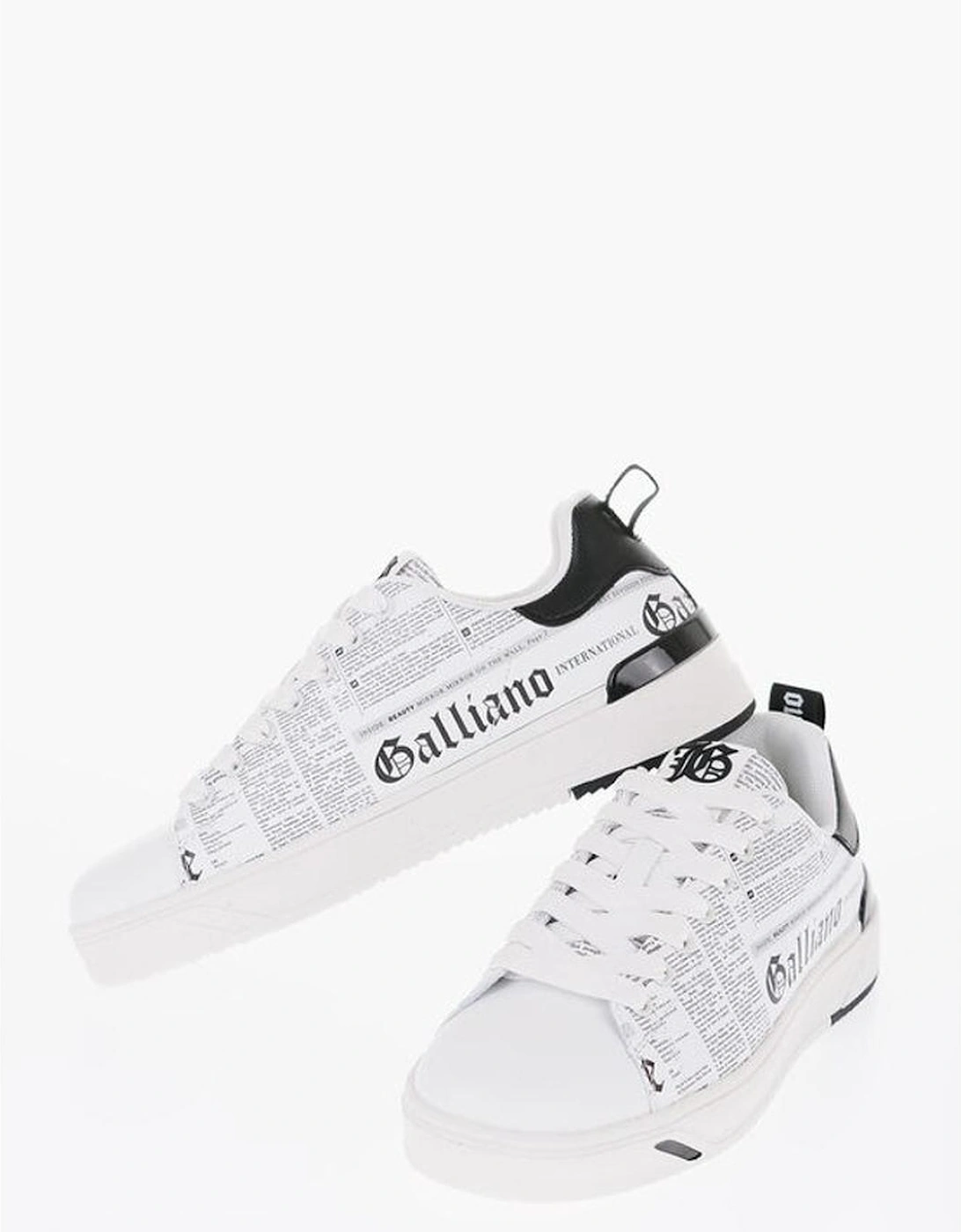 Round Toe Lace-Up Eco-Leather Sneakers Women - Black And White, 5 of 4
