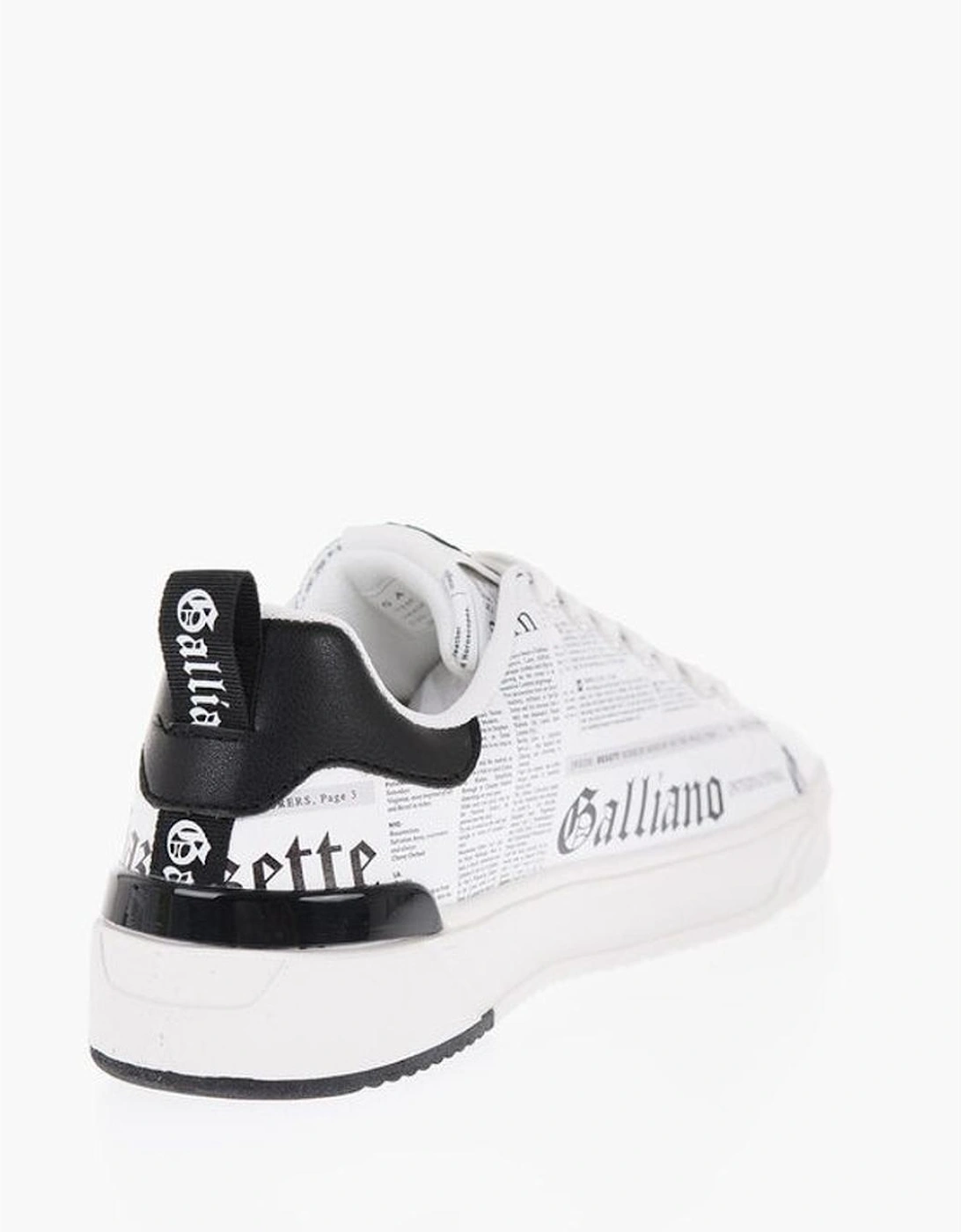 Round Toe Lace-Up Eco-Leather Sneakers Women - Black And White