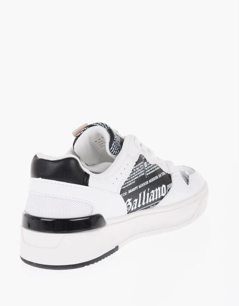Logo Lace-up Eco-leather Sneakers Women - Black And White