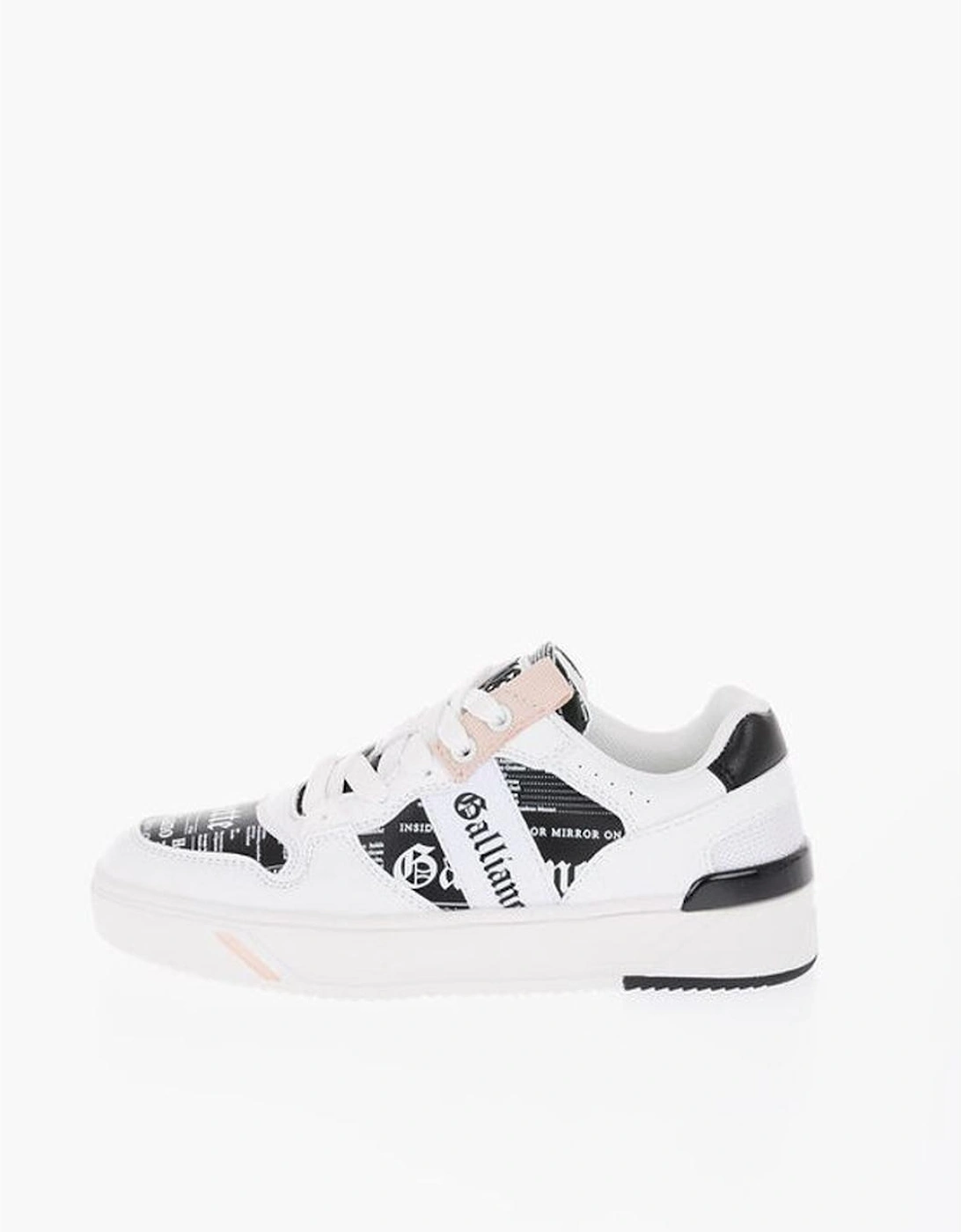 Logo Lace-up Eco-leather Sneakers Women - Black And White