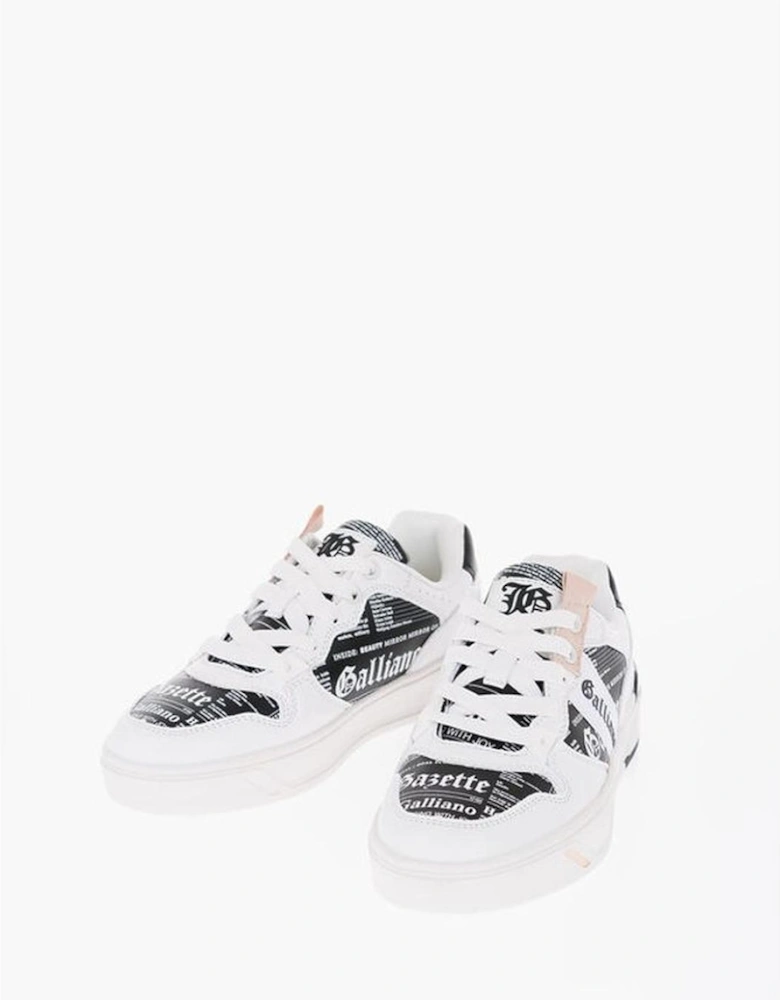 Logo Lace-up Eco-leather Sneakers Women - Black And White
