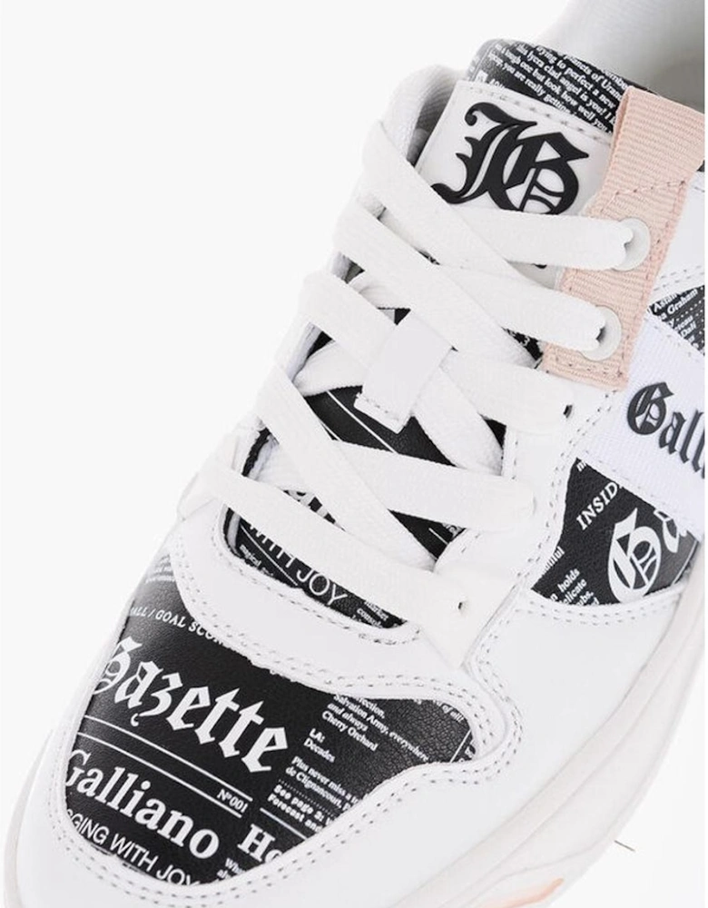 Logo Lace-up Eco-leather Sneakers Women - Black And White