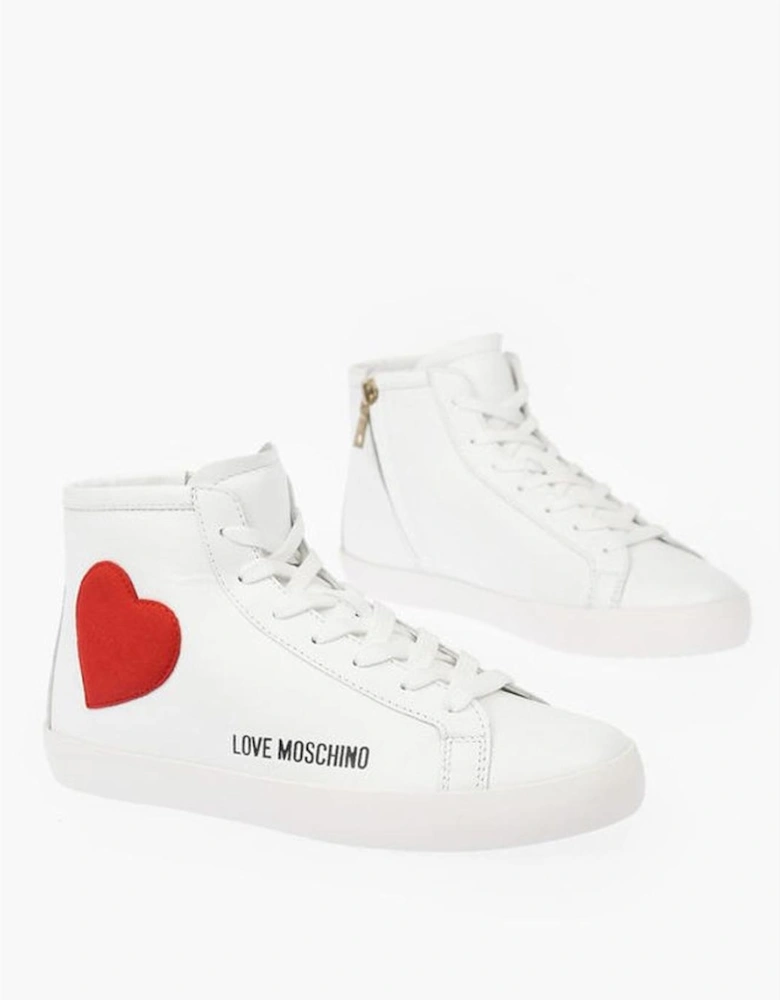 Suede Leather Lace-Up Sneakers Women - White