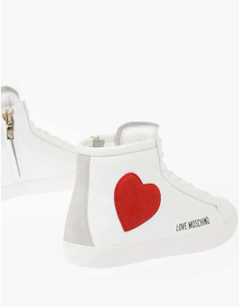 Suede Leather Lace-Up Sneakers Women - White