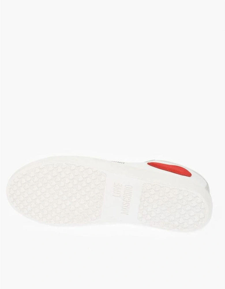 Suede Leather Lace-Up Sneakers Women - White