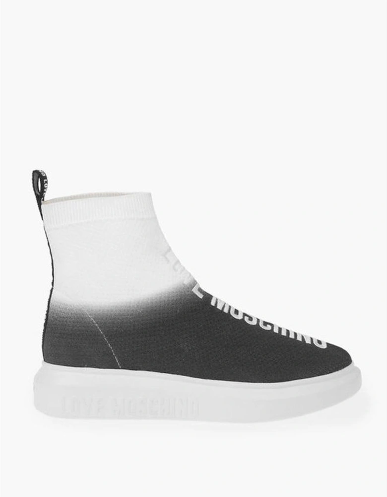 Embroidery Pull-On Shoes with Rubber Sole Women - Black And White
