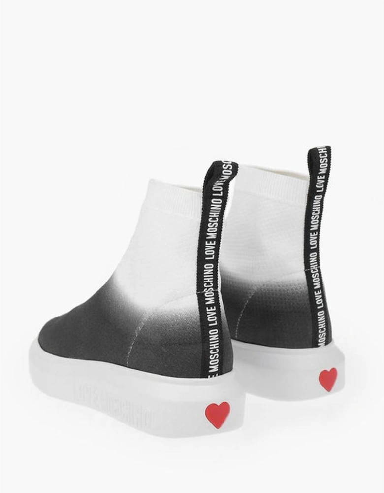 Embroidery Pull-On Shoes with Rubber Sole Women - Black And White