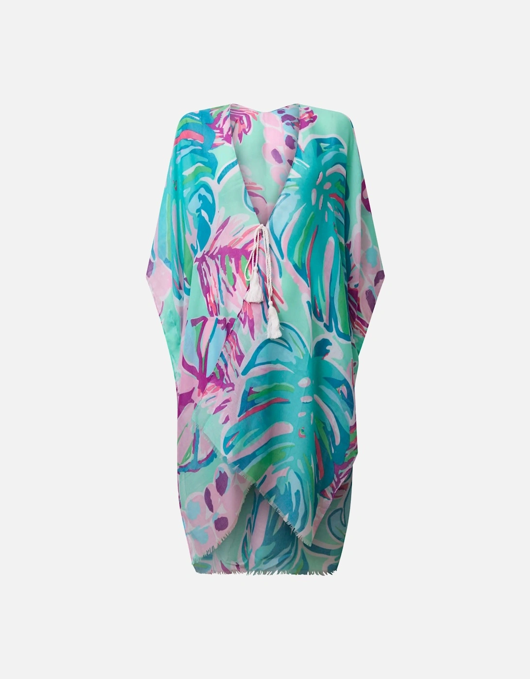 Leaf Print Blue Kaftan