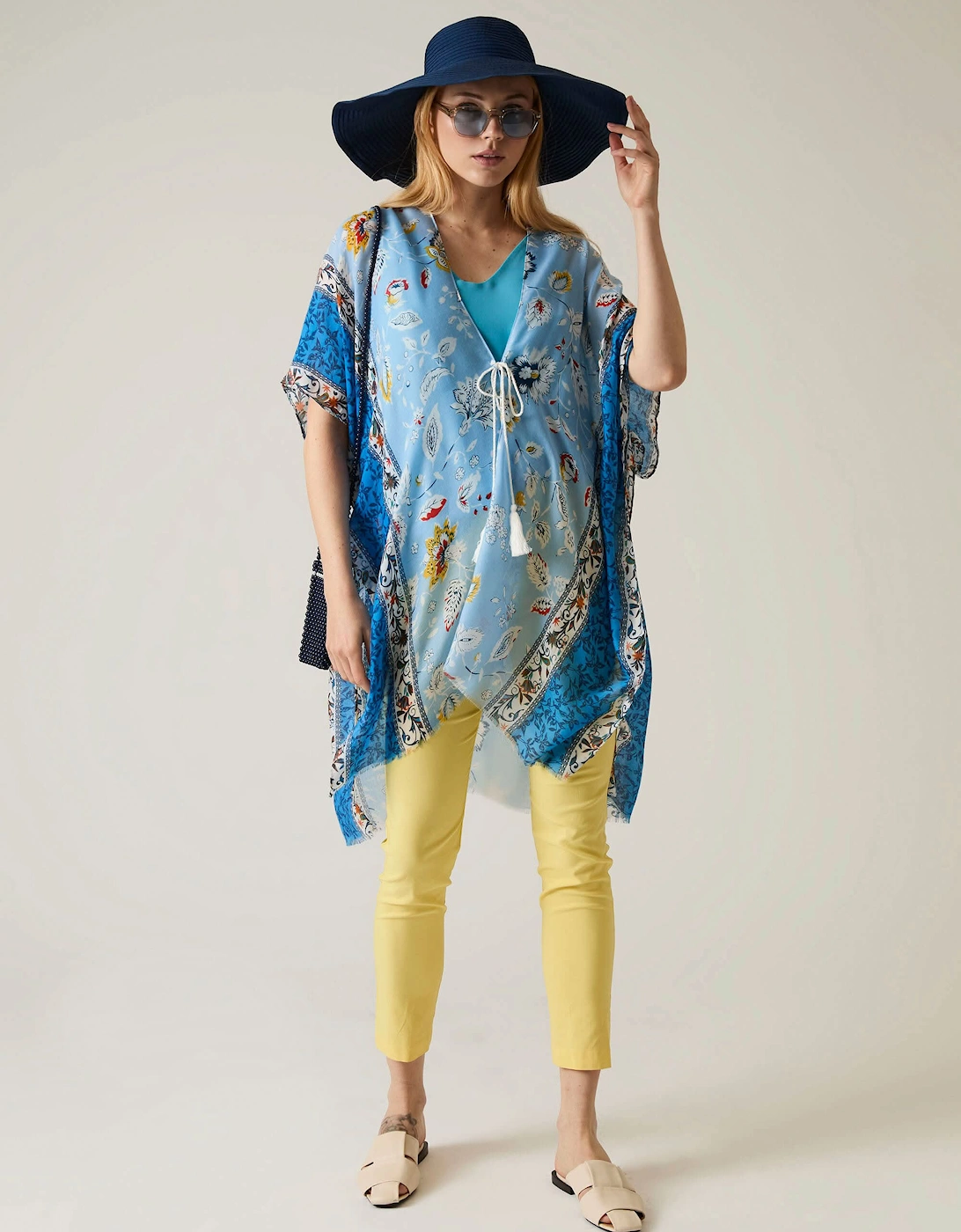 Floral Paisley Blue Kaftan