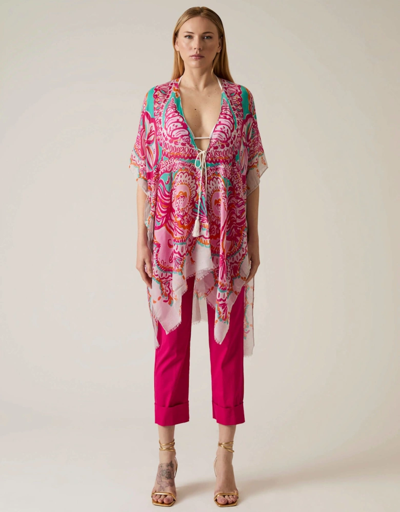 Ethnic Print Pink Kaftan