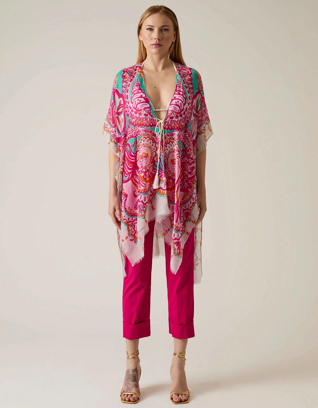 Ethnic Print Pink Kaftan, 7 of 6