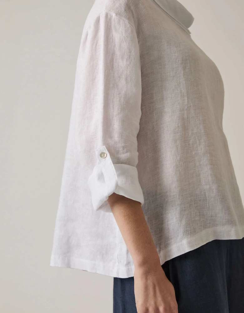 Cowl Neck Linen White Top (Copy)