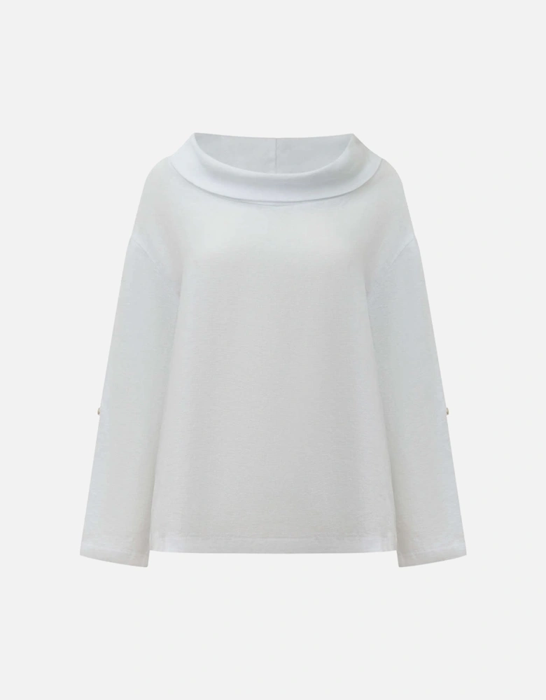 Cowl Neck Linen White Top (Copy)
