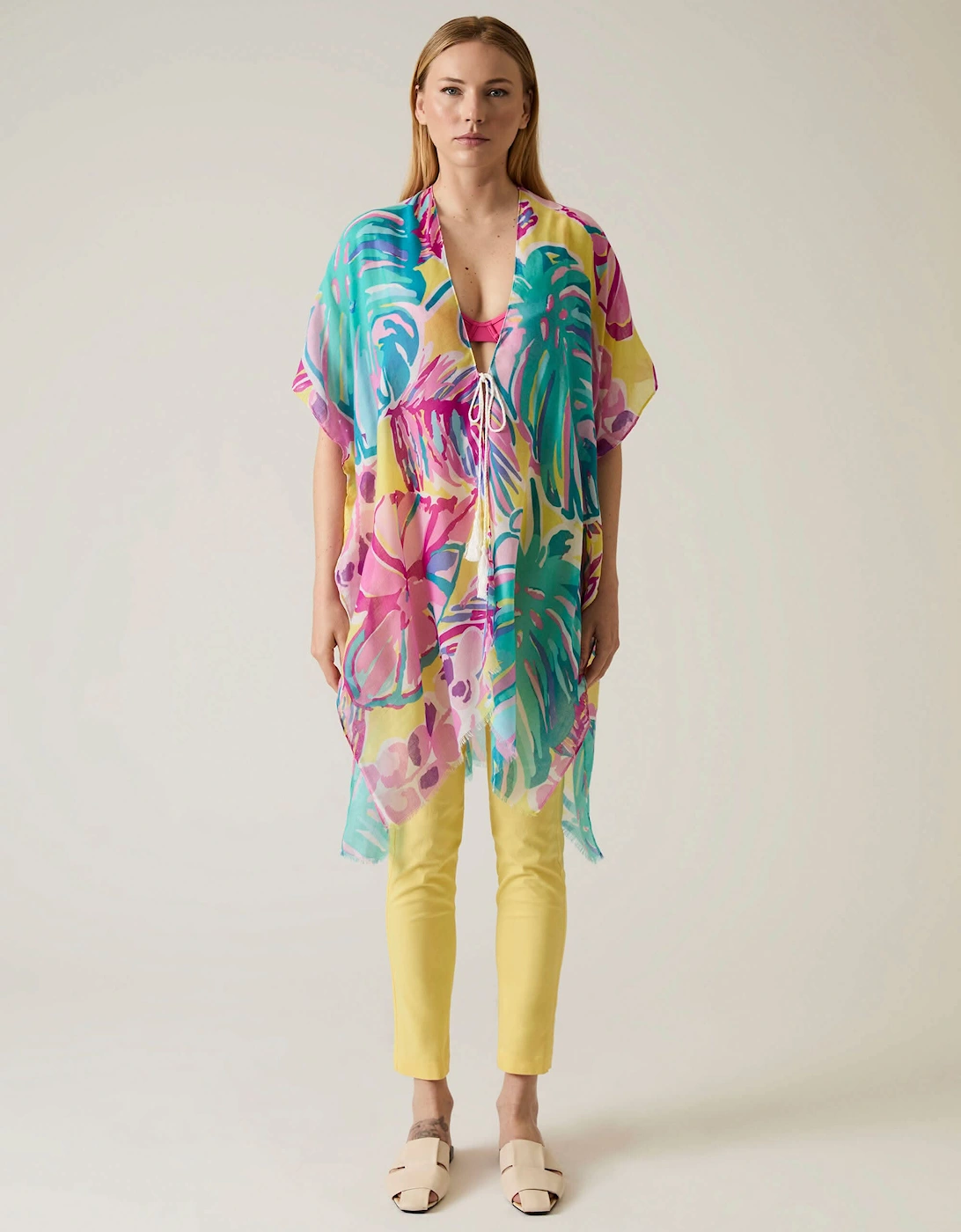 Leaf Print Yellow Kaftan, 7 of 6