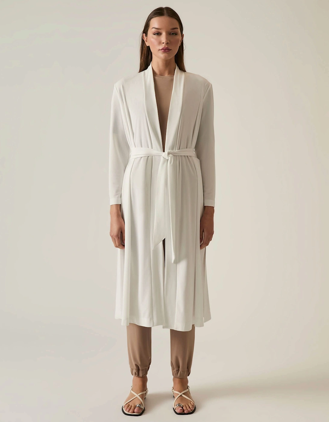 White Long Wrap Jersey Cardigan, 8 of 7