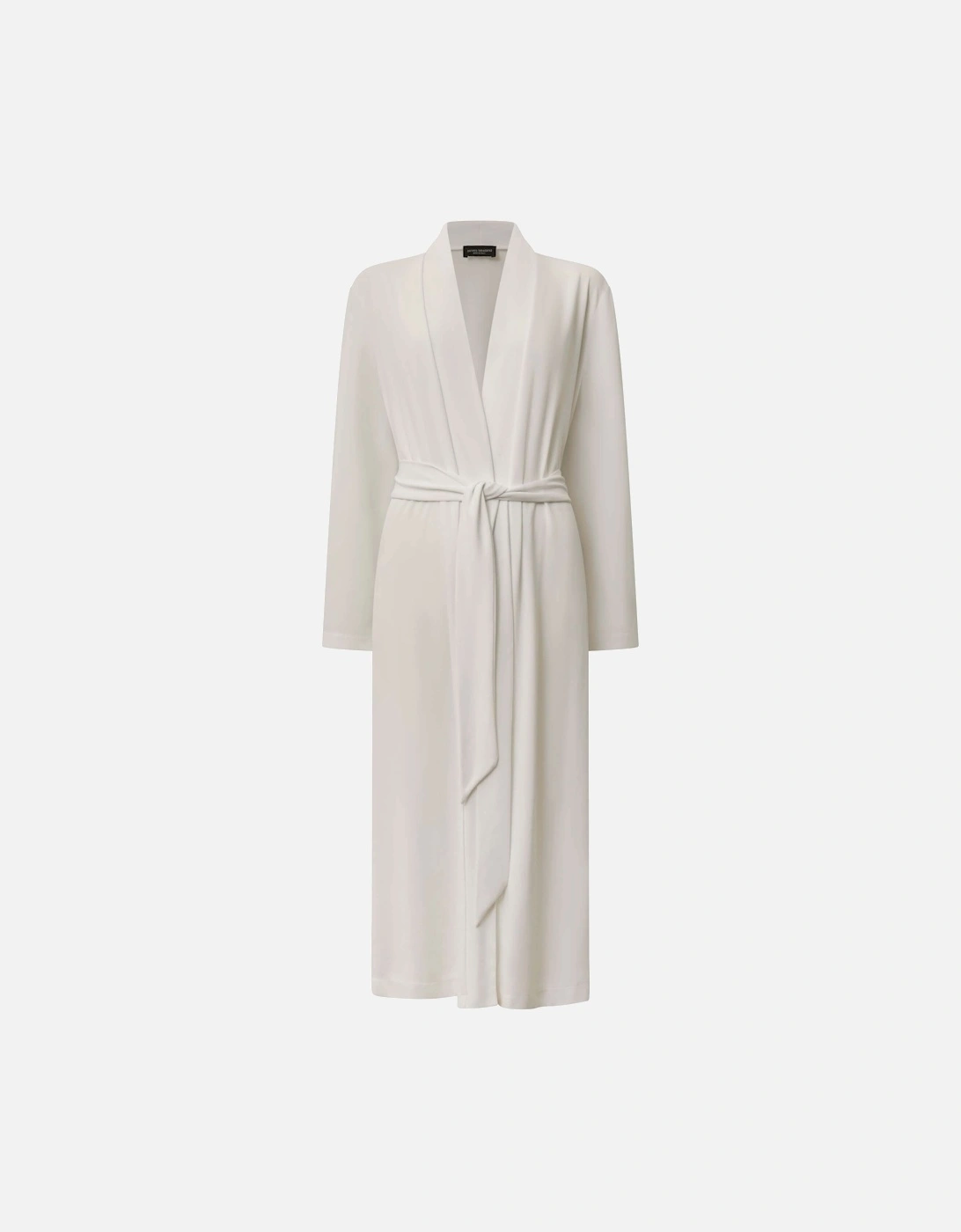 White Long Wrap Jersey Cardigan