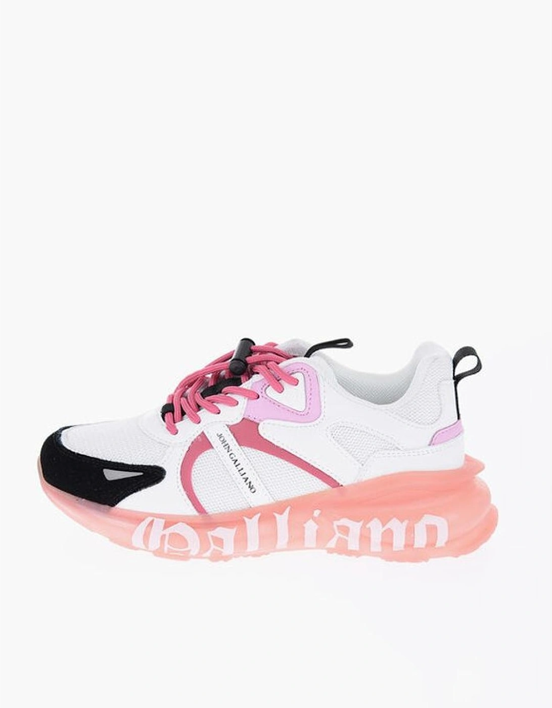 Lace-Up Leather and Suede Sneakers Women - Multicolor
