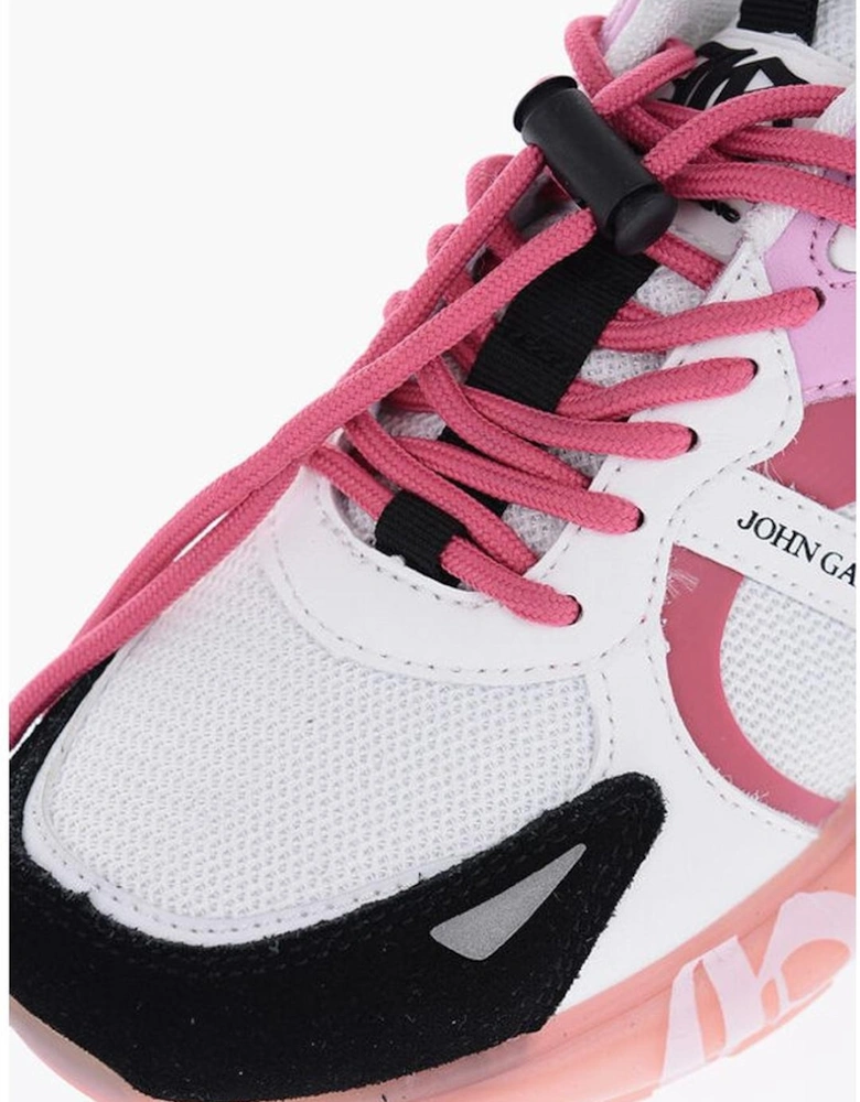 Lace-Up Leather and Suede Sneakers Women - Multicolor