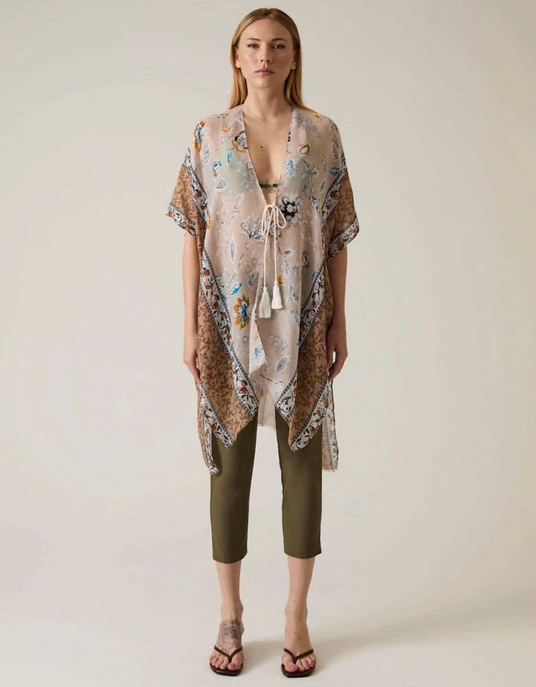 Floral Paisley Beige Kaftan
