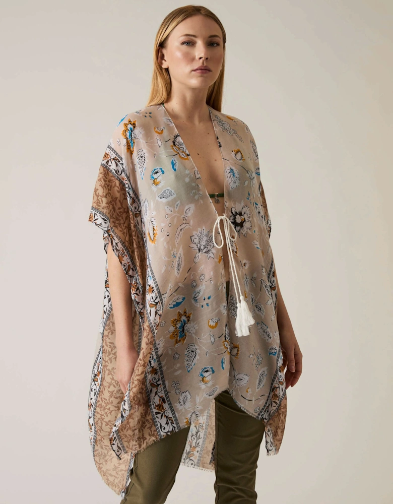 Floral Paisley Beige Kaftan