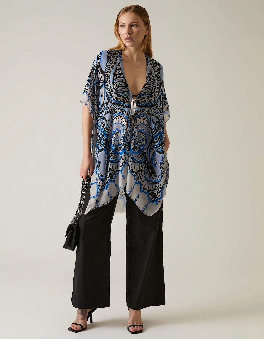 Ethnic Print Blue Kaftan