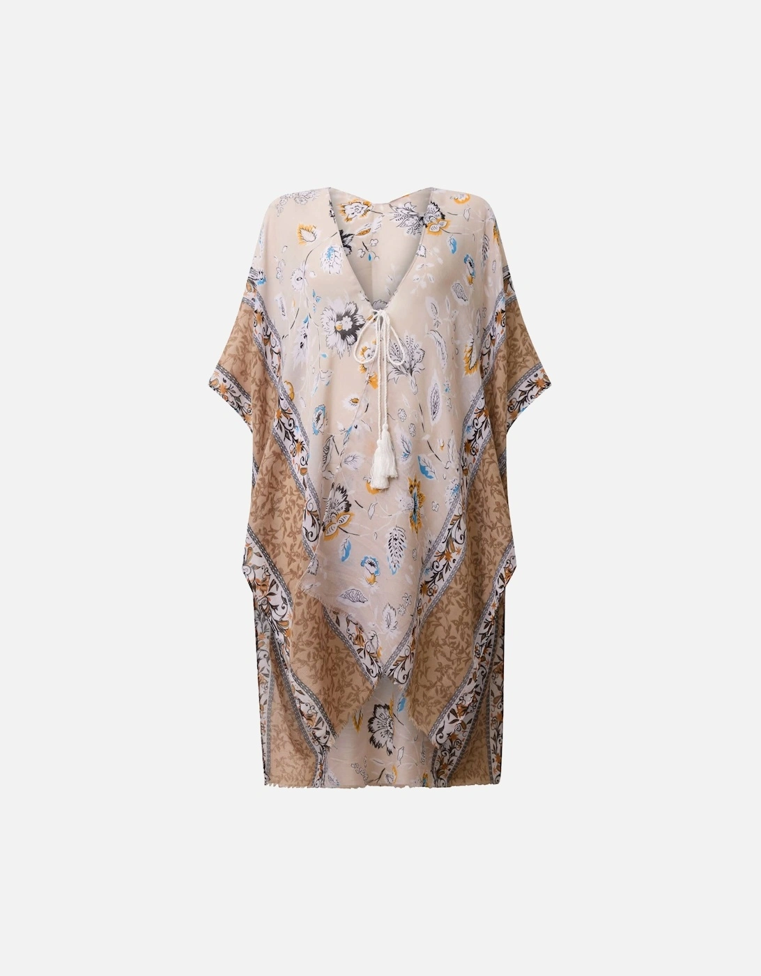 Floral Paisley Beige Kaftan