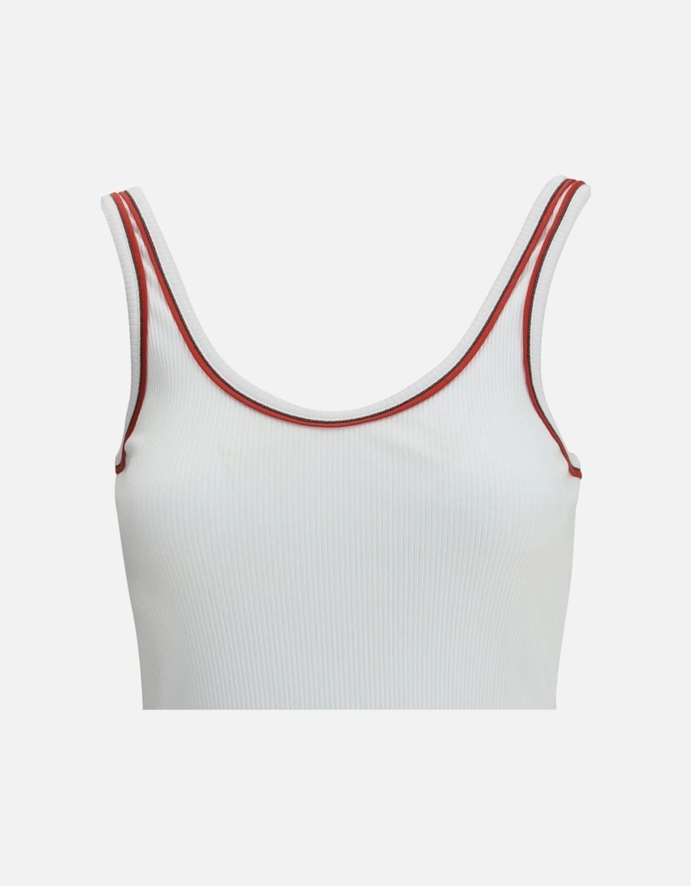 Ribbed Top with Jewel Embellishments Women - White Clothing