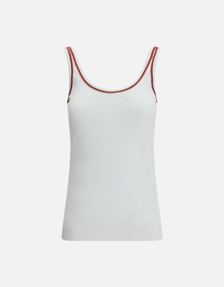 Ribbed Top with Jewel Embellishments Women - White Clothing