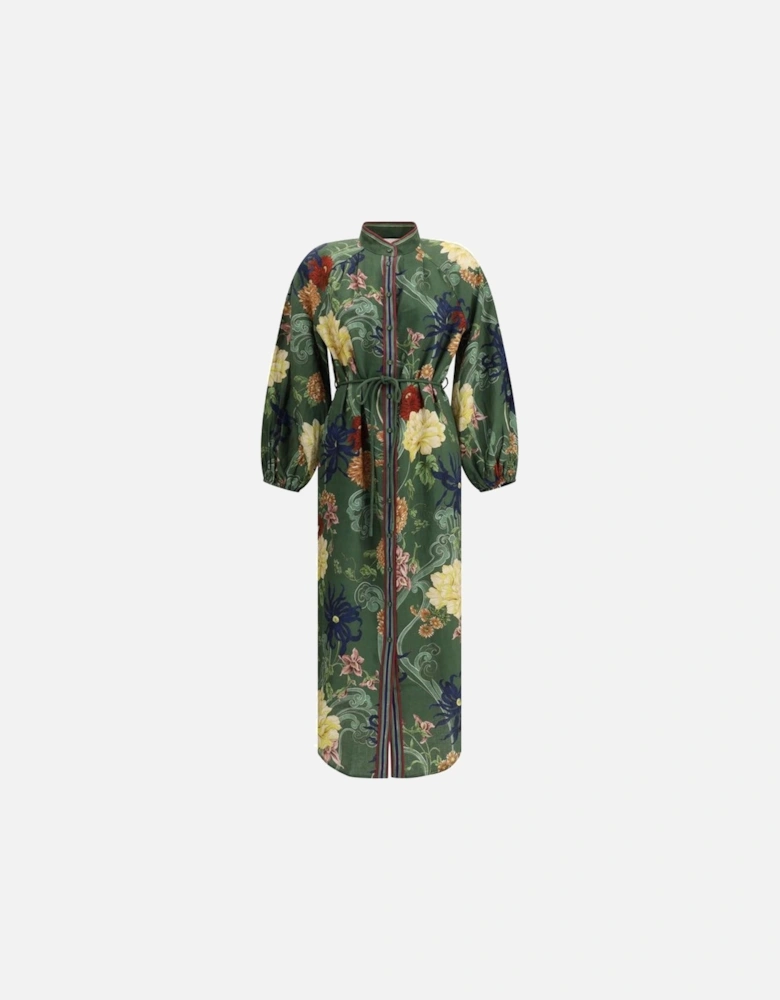 Avery Chemisier Dress with Korean Collar Women - Green Dresses