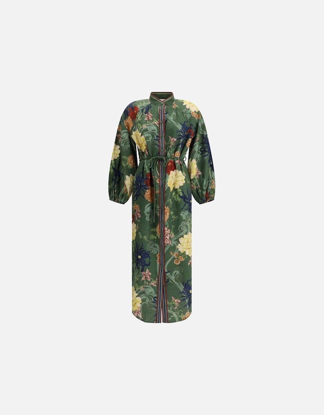 Avery Chemisier Dress with Korean Collar Women - Green Dresses, 4 of 3