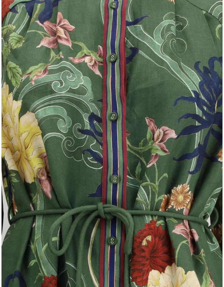 Avery Chemisier Dress with Korean Collar Women - Green Dresses