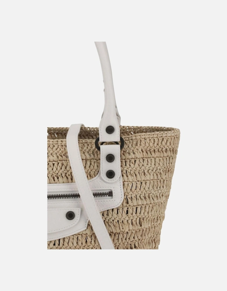 Le City Small Straw Shoulder Bag Women - White