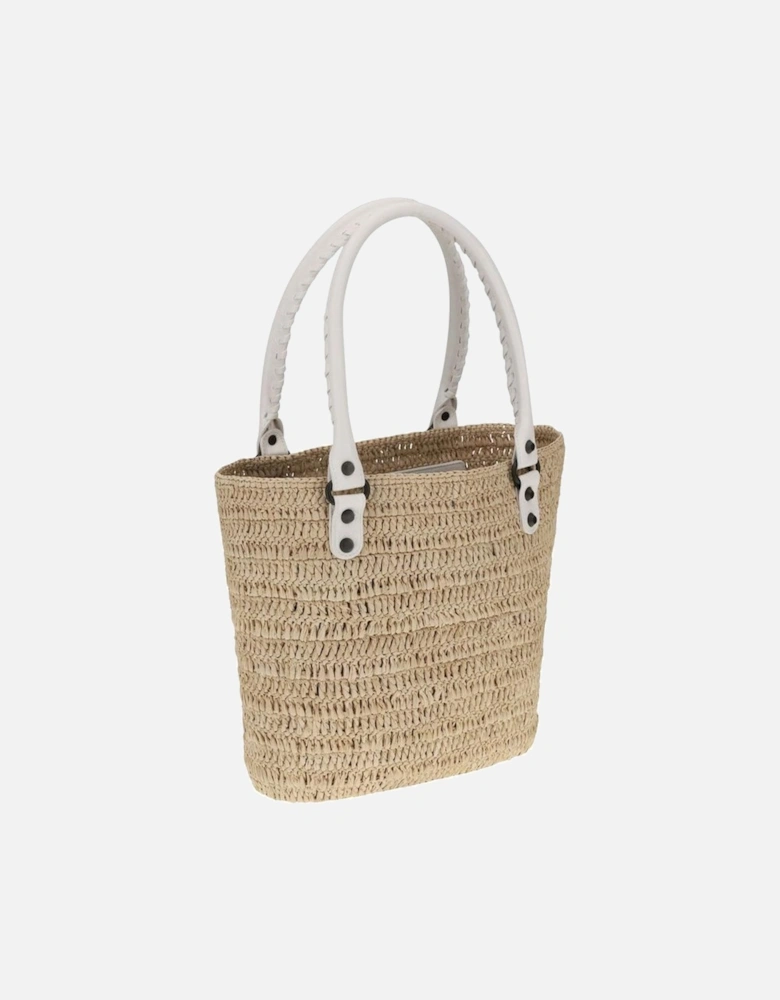 Le City Small Straw Shoulder Bag Women - White
