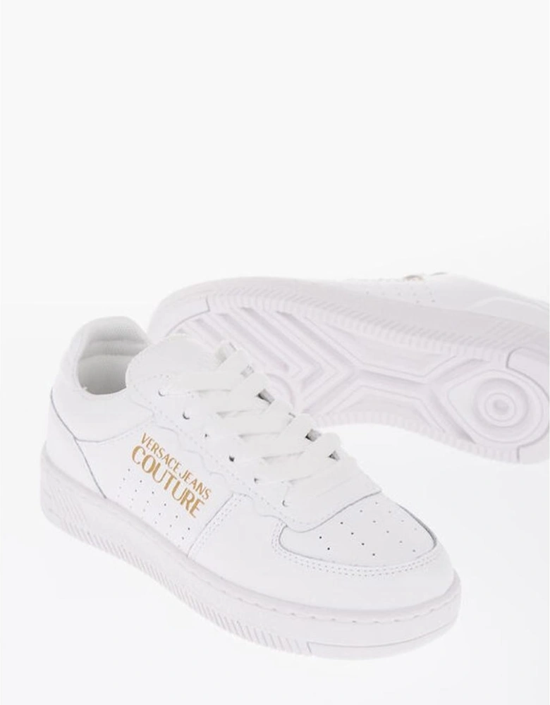 Glitter Lace-Up Leather Canvas Sneakers Women - White