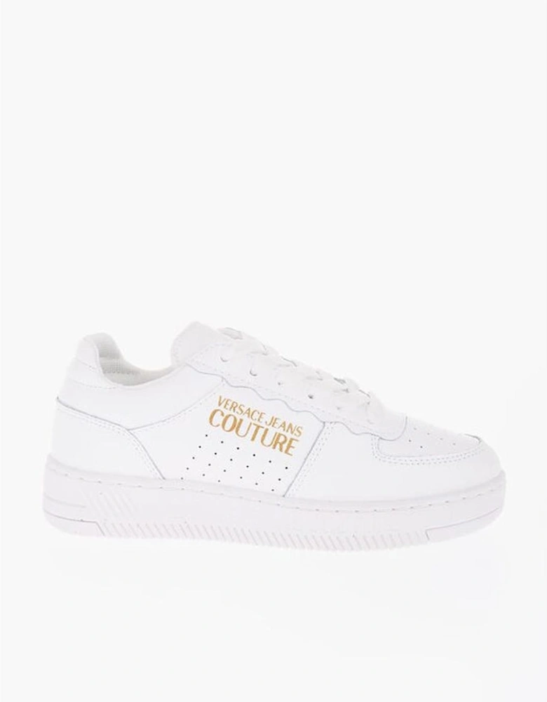 Glitter Lace-Up Leather Canvas Sneakers Women - White