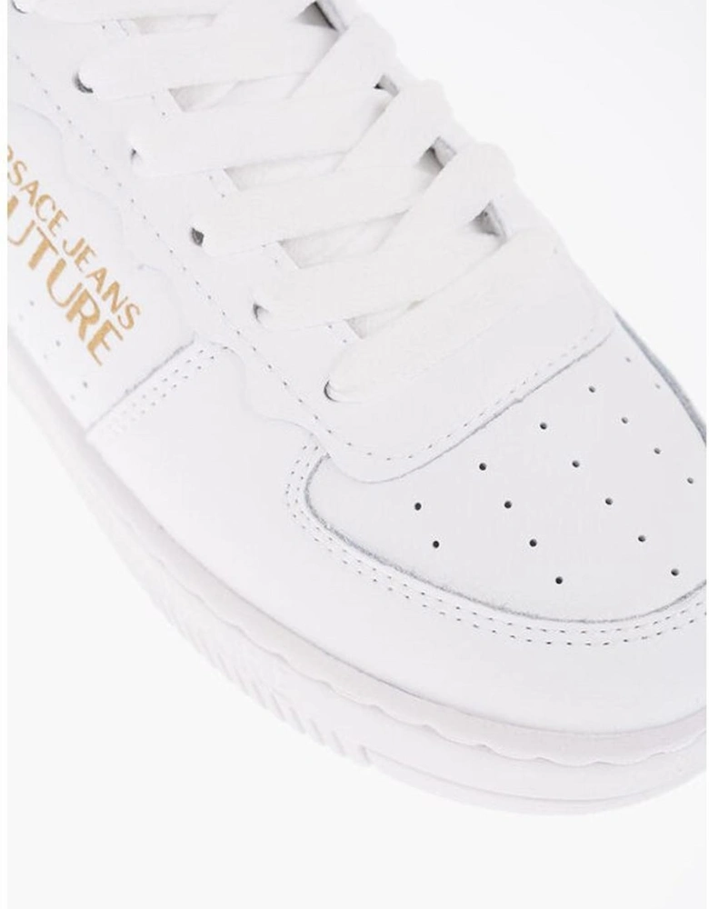 Glitter Lace-Up Leather Canvas Sneakers Women - White