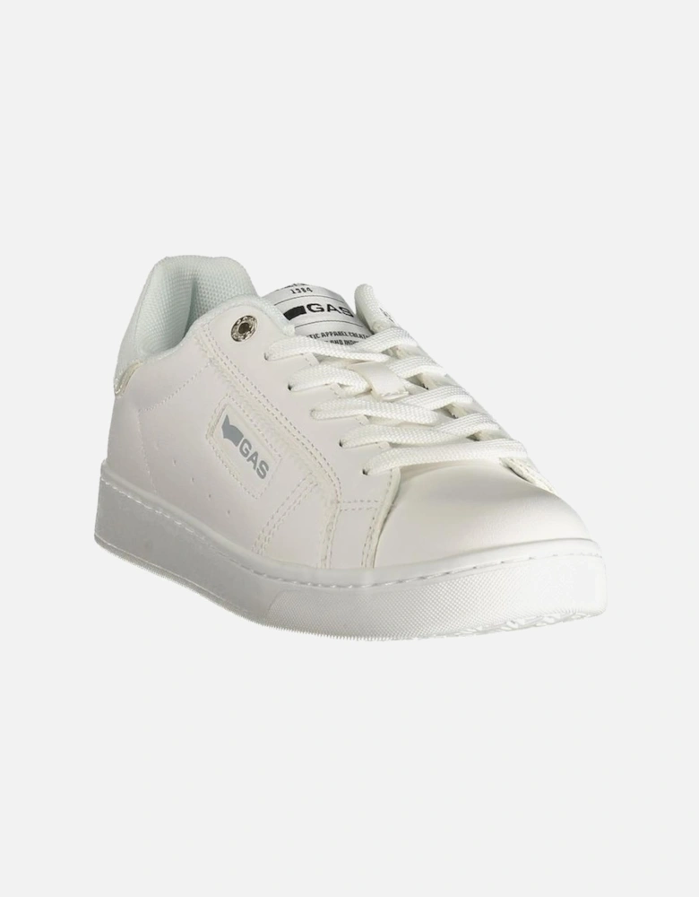 Edgy Textured Sneakers with Bold Logo Women - White