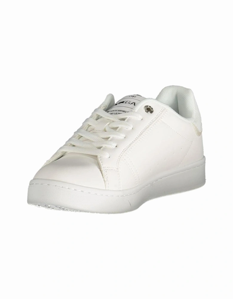 Edgy Textured Sneakers with Bold Logo Women - White
