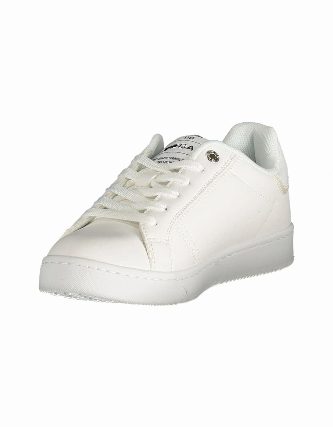 Edgy Textured Sneakers with Bold Logo Women - White