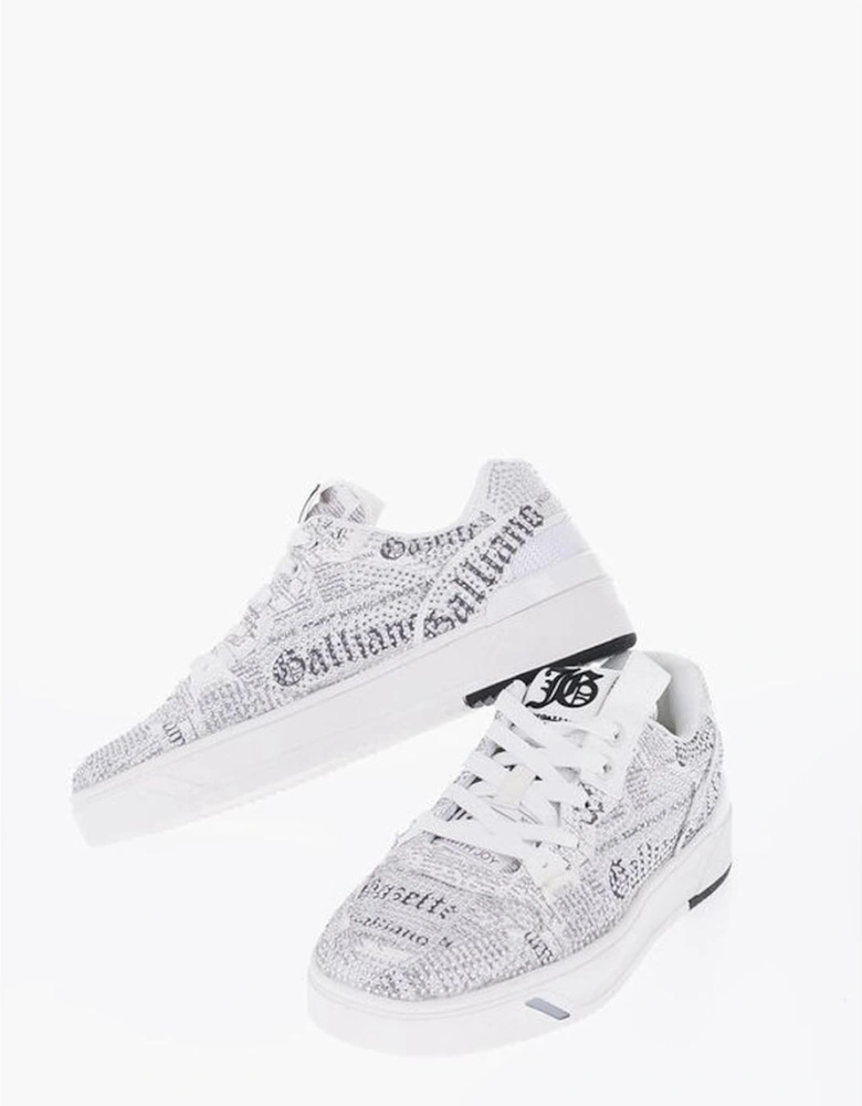 Lace-up Sneakers with Rhinestone Detailing Women - White